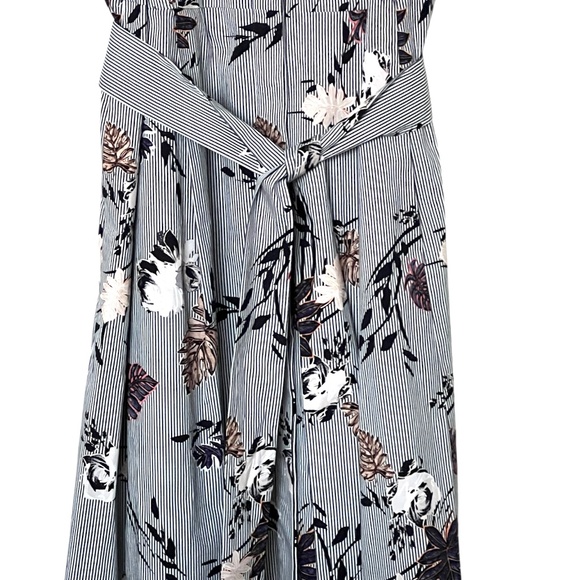 Lafayette 148 Eleni Artisan Bouquet Short-Sleeve Stretch Cotton Midi Dress SizeL - Picture 8 of 14